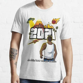 تیشرت با طرح Here we go again 2021 Essentialجی تی ای کد 15566