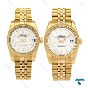 ساعت ست رولکس طلایی صفحه سفید خطی Rolex-6638-S