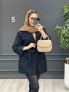 پالتو کمر دار آستین دوبل