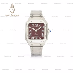 ساعت مچی کارتیه د سانتوس موتور اتوماتیک صفحه قرمز Cartier