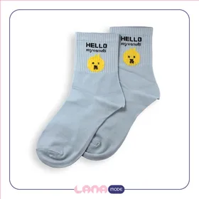 جوراب نیم ساق بوکله طرح هلو hello