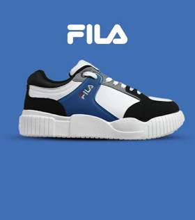 کفش کتانی مردانه سفید آبی مشکی FILA مدل 5373