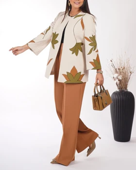 کت تک یقه گرد گلدوزی