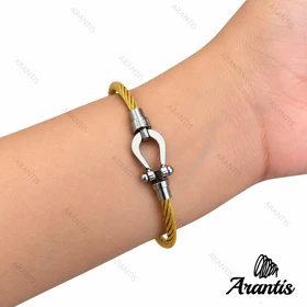 دستبند امگا زنانه سیلور طلایی مدل w-10846