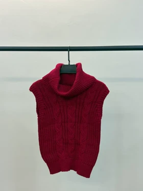 تاپ بافت یقه اسکی (زرشکی)