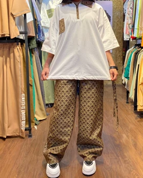 ست تیشرت وشلوار طرح دار