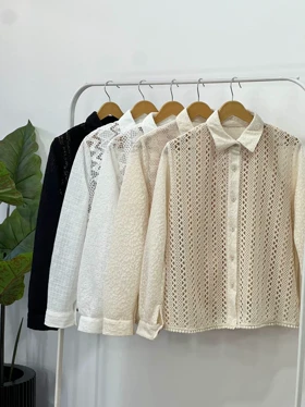 ست دو تیکه تاپ و شومیز سوزندوزی پونل(ایراد دار)