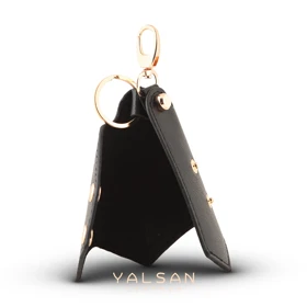 جاکلیدی چرم یلسان مدل دیاموند کد 151-MC (مشکی)