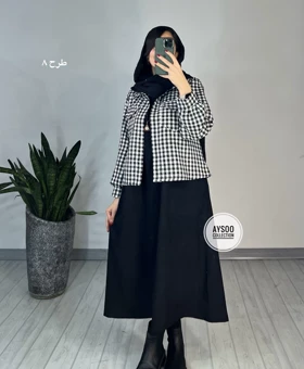 ست پیراهن مانتویی و کت شانل1