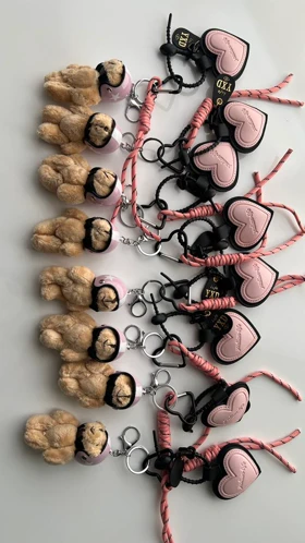 چارم بگ تدی موتور سوار صورتی