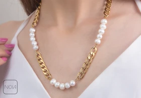 گردنبند استیل کارتیر مروارید