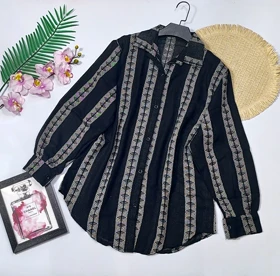 شومیز کنفی مدل بهاره کد 50265 (مشکی)