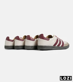 کفش کتانی مردانه و زنانه کرم زرشکی ADIDAS Samba مدل 7174