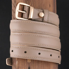 کمربند زنانه چرم یلسان مدل آتیس کد 052-GN (کرم)