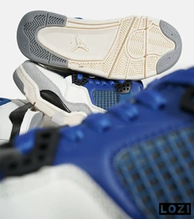 کتانی ساق‌دار زنانه و مردانه آبی سفید Nike air jordan 4