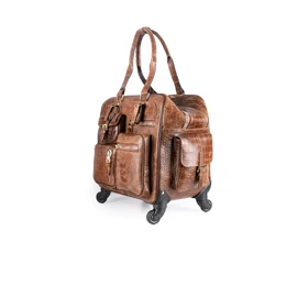 ساک چرم مسافرتی چرخ دار کروکو مدل اوبرت