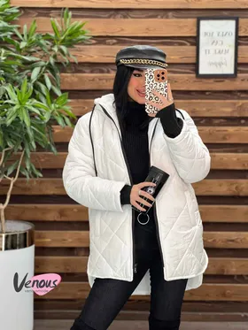کاپشن لوزی دوزی جلوزیپ