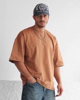 تیشرت قواره باکسی پل اند بیر Plain striped T-shirt by Pull and Bear