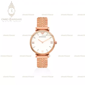 ساعت مچی امپریو آرمانی صفحه صدفی بند رزگلد Emporio Armani