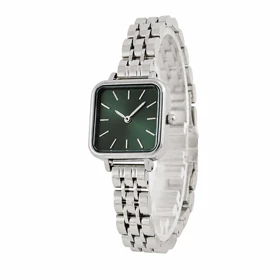 ساعت زنانه DW مدل DW-5604-L مربعی استیل با صفحه سبز