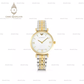 ساعت مچی امپریو آرمانی بند سیلورطلایی صفحه سفید Emporio Armani