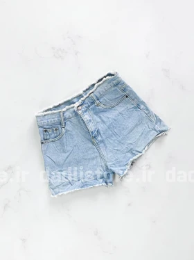 شورتک کوتاه جین کمر و پاچه ریش