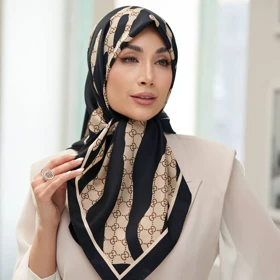 روسری ابریشم توییل تک‌رنگ (قواره 100) 30285