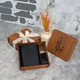 کیف پول چرم جیبی مردانه مدل 3 لت چرم ساده