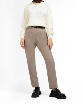 بافت کراپ زنانه یقه گرد کد L0902 (سفید)