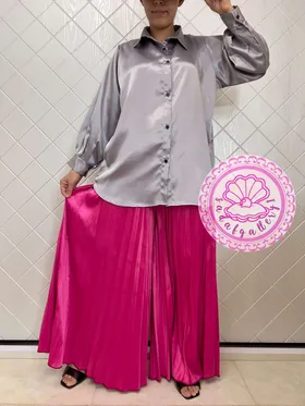 شلواردامنی پلیسه ساتن مزونی
