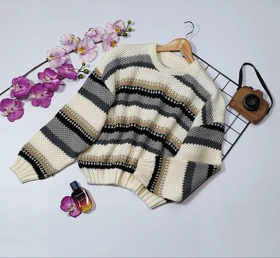 بلوز بافت راه راه درشت 40176