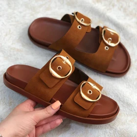 اسلیپر زنانه زارا (ZARA) مدل ترمه رنگ عسلی