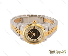 ساعت رولکس زنانه دورنگ طلایی ایندکس یونانی متوسط Rolex-3624-L