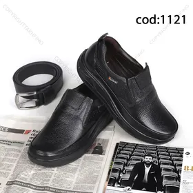 کفش مردانه چرم طبیعی تبریز clarks تمام مشکی