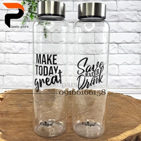 بطری آب پیرکس درب استیل یونیک