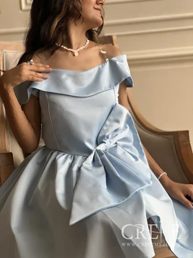 پیراهن ساتن پاپیونی