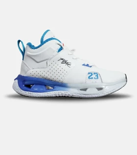 کفش کتانی ساق‌دار سفید آبی مردانه Nike air jordan 23