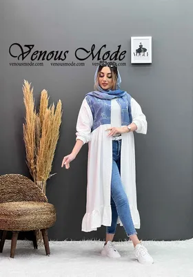 مانتو طرحدار پایین چین