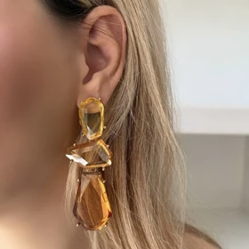 گوشواره شیشه ای ترند (زرد و نارنجی)