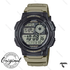 ساعت کاسیو مردانه AE-1000W-5AV اصل بند خاکی Casio-11940-G