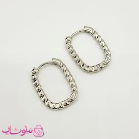 گوشواره زنانه ژوپینگ مستطیلی نقره ای