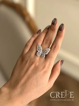 انگشتر پروانه نگین‌دار متوسط