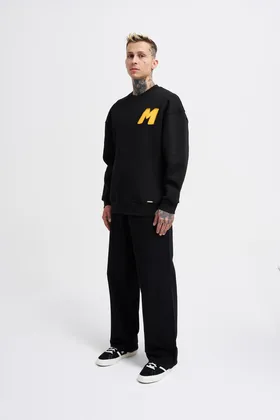 سویشرت مشکی مهره دوزی مردانه M3573