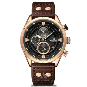 ساعت نیوی فورس بند چرمی Naviforce NF8045BRGK