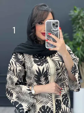 ست مانتو شلوار طرح دار بغل سه دکمه