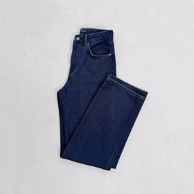 شلوار جین نیم بگ آبی تیره