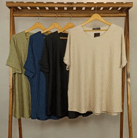 تیشرت قواره بزرگ (YA-1- 73&84) (کرمی)