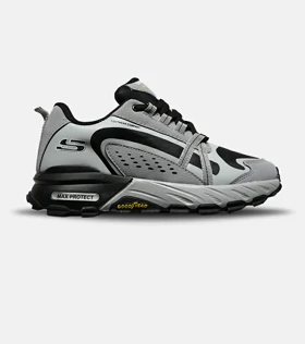 کفش کتانی طبی ورزشی طوسی مشکی SKECHERS max protect مدل 8452
