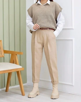 شلوار زنانه فوتر مام استایل دمپا پاکتی