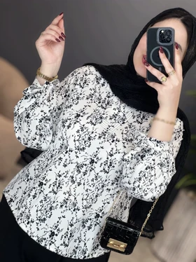 پیراهن طرح‌دار پاپیون کرپ‌الیزه